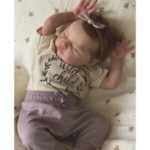 🆕20Inch Soft Silicone Vinyl Baby Dolls  Purple-laura Girl with Closed Eyes